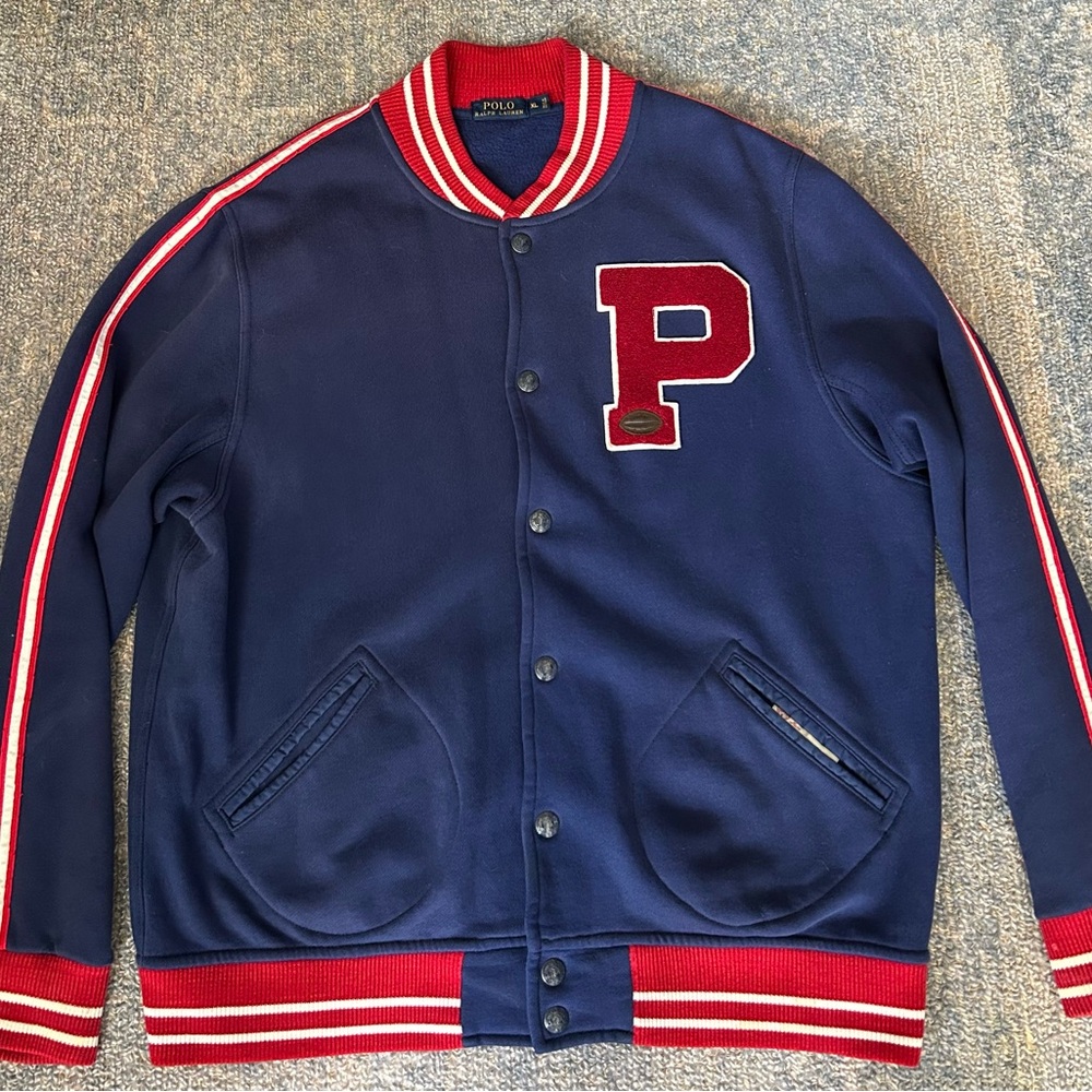 Polo by Ralph Lauren Blue and Red Varsity Jacket